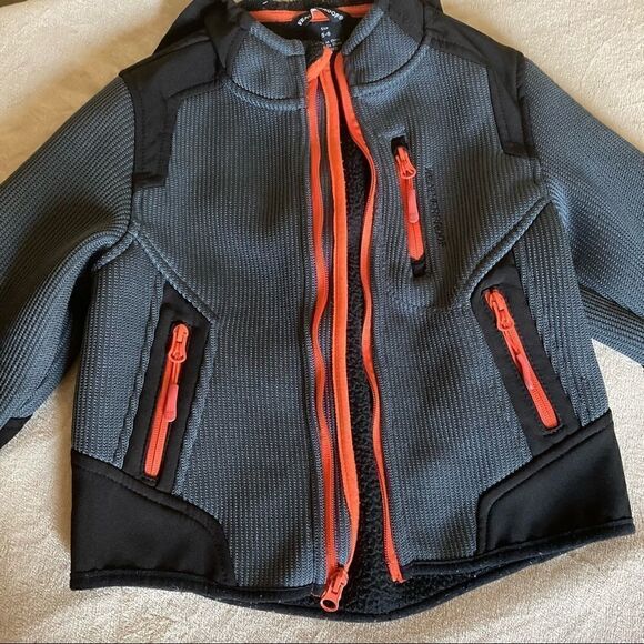 Weatherproof Boys Scuba Jacket Gray Lightweight Full Zip Pockets Hooded size 5/6 - Picture 4 of 13